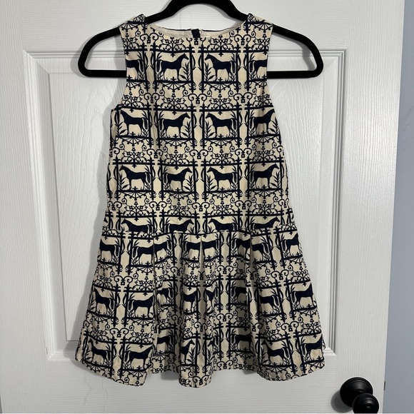 Crewcuts Other - Crewcuts by J. Crew sz 8 girl's dress, cream/black horse pattern, cotton